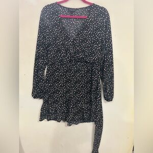 Streetwear Society Black and pink ditzy floral print dress